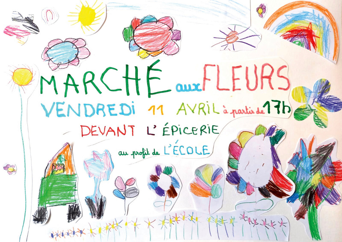 Marché aux fleurs au profit de l'école VENDREDI 11 AVRIL 2025 devant l'épicerie de Félines à partir de 17h