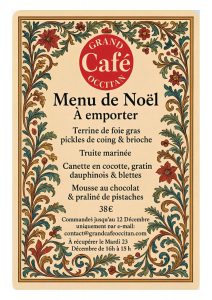 Le Grand Café Occitan propose son menu de Noël à emporter - Commandes par mail jusqu'au 12 décembre 2025