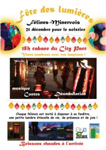 Fête des lumières DIMANCHE 21 DÉCEMBRE 2025 à partir de 18h - Départ de la cabane du City Stade pour une déambulation musicale