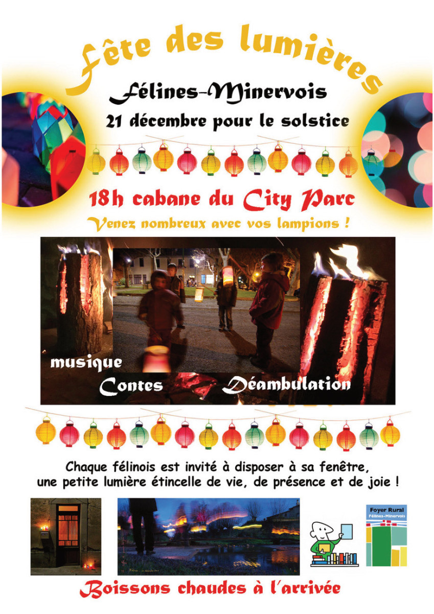 Fête des lumières DIMANCHE 21 DÉCEMBRE 2025 à partir de 18h - Départ de la cabane du City Stade pour une déambulation musicale