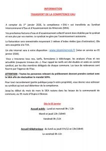Transfert de la compétence 'EAU' au SIAE (Syndicat Intercommunal d'Eau et d'Assainissement) du Minervois à partir du 1er janvier 2026