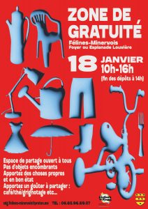 Prochaine zone de gratuités DIMANCHE 18 JANVIER 2026 au foyer (ou esplanade Louvière selon les conditions météo) de 10h à 16h, organisée par LES ATELIERS DU VIVANT