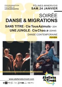 Soirée danse contemporaine, SAMEDI 24 JANVIER 2026 à partir de 20h au foyer, dans le cadre de la programmation culturelle Les Rugissantes #4