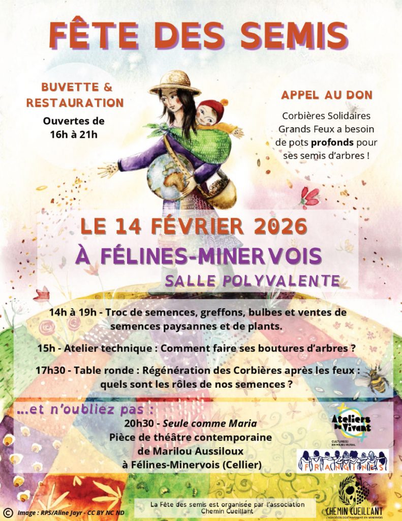 Fête des semis SAMEDI 14 FÉVRIER 2026 au foyer, organisée par l'association CHEMIN CUEILLANT