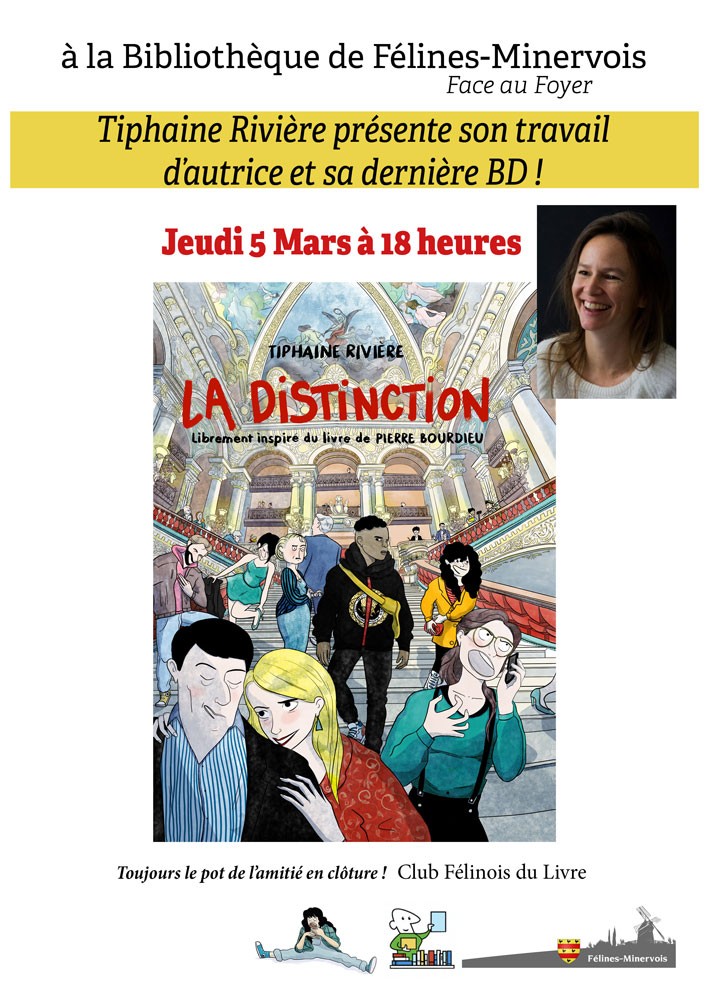 Tiphaine Rivière présente son travail d'autrice et sa dernière BD JEUDI 5 MARS 2026 à 18h à la bibliothèque de Félines.