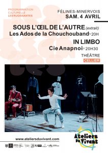 Soirée théâtre SAMEDI 4 AVRIL 2026 à partir de 20h au cellier, dans le cadre de la programmation culturelle Les Rugissantes #4
