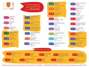 Planning prévisionnel des associations de Félines avril-décembre 2026