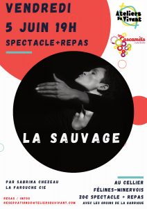 Soirée bonus spectacle/repas VENDREDI 5 JUIN 2026 à partir de 19h au cellier, dans le cadre de la programmation culturelle Les Rugissantes #4