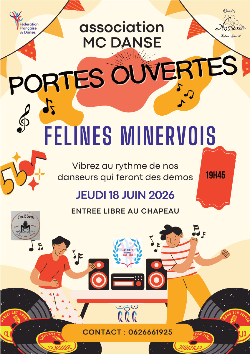 L'association MC DANSE organise une soirée portes ouvertes au foyer JEUDI 18 JUIN 2026 à partir de 19h45 - Entrée libre au chapeau