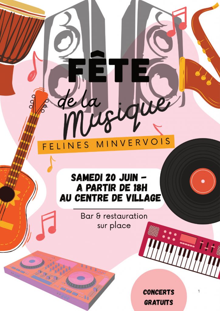 Fête de la musique SAMEDI 20 JUIN 2026 à partir de 18h
