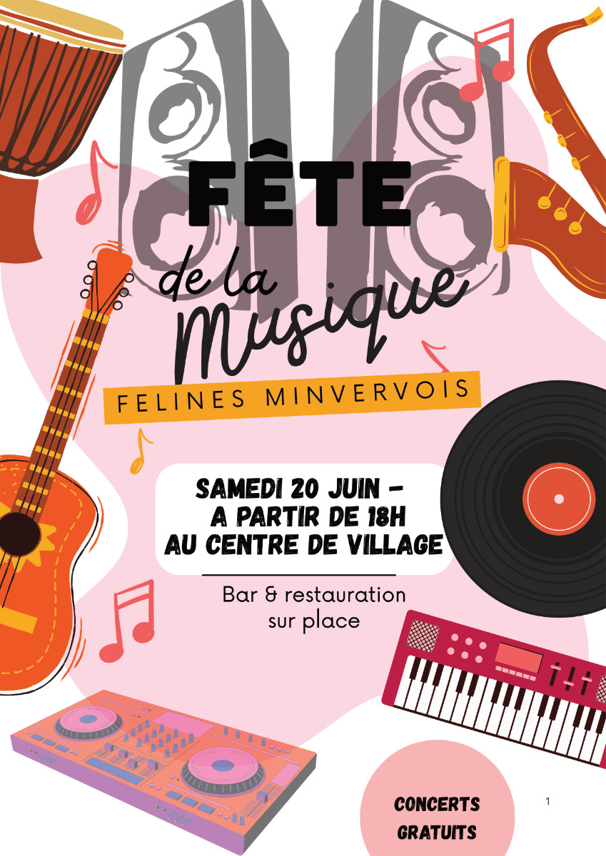 Fête de la musique SAMEDI 20 JUIN 2026 à partir de 18h