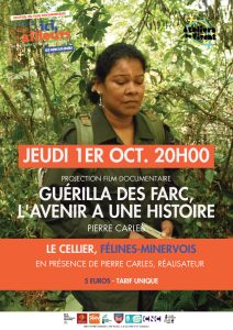 Les Rugissantes #5 : projection du film documentaire 'Guerilla des FARC' JEUDI 1er OCTOBRE 2026 à 20h au cellier