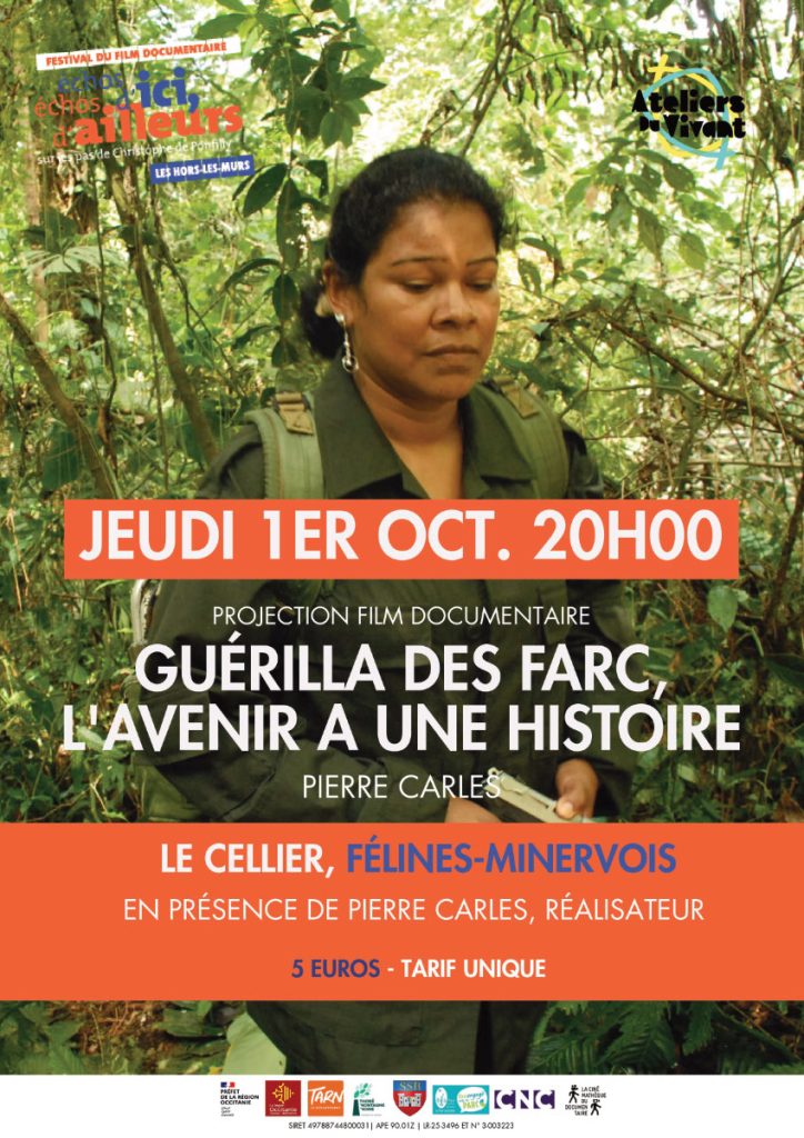 Les Rugissantes #5 : projection du film documentaire 'Guerilla des FARC' JEUDI 1er OCTOBRE 2026 à 20h au cellier