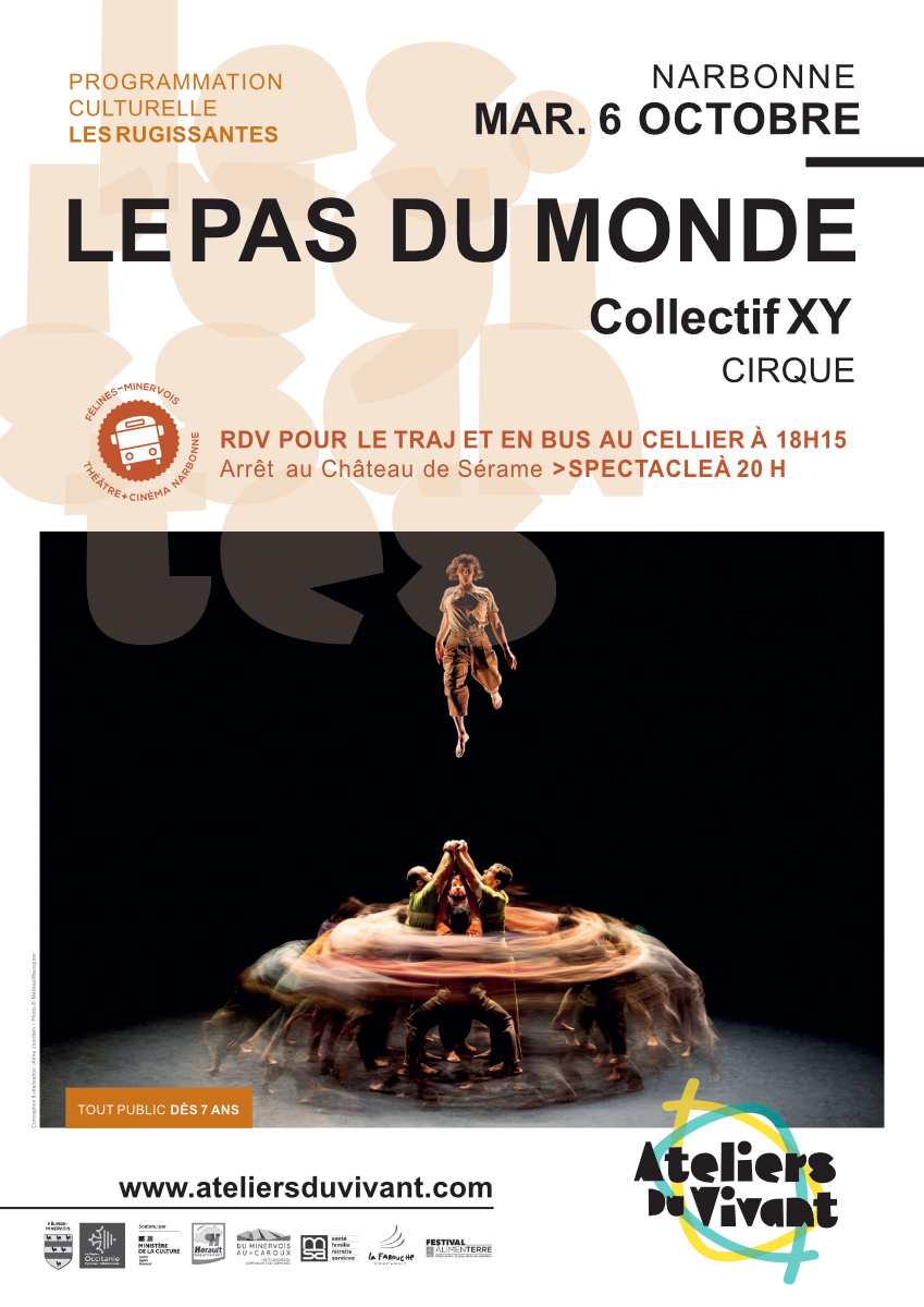 Programmation culturelle Les Rugissantes#5 - Soirée spectacle cirque à Narbonne MARDI 6 OCTOBRE 2026 à 20h - RV au cellier à 18h15 pour le trajet en bus (50 places disponibles)
